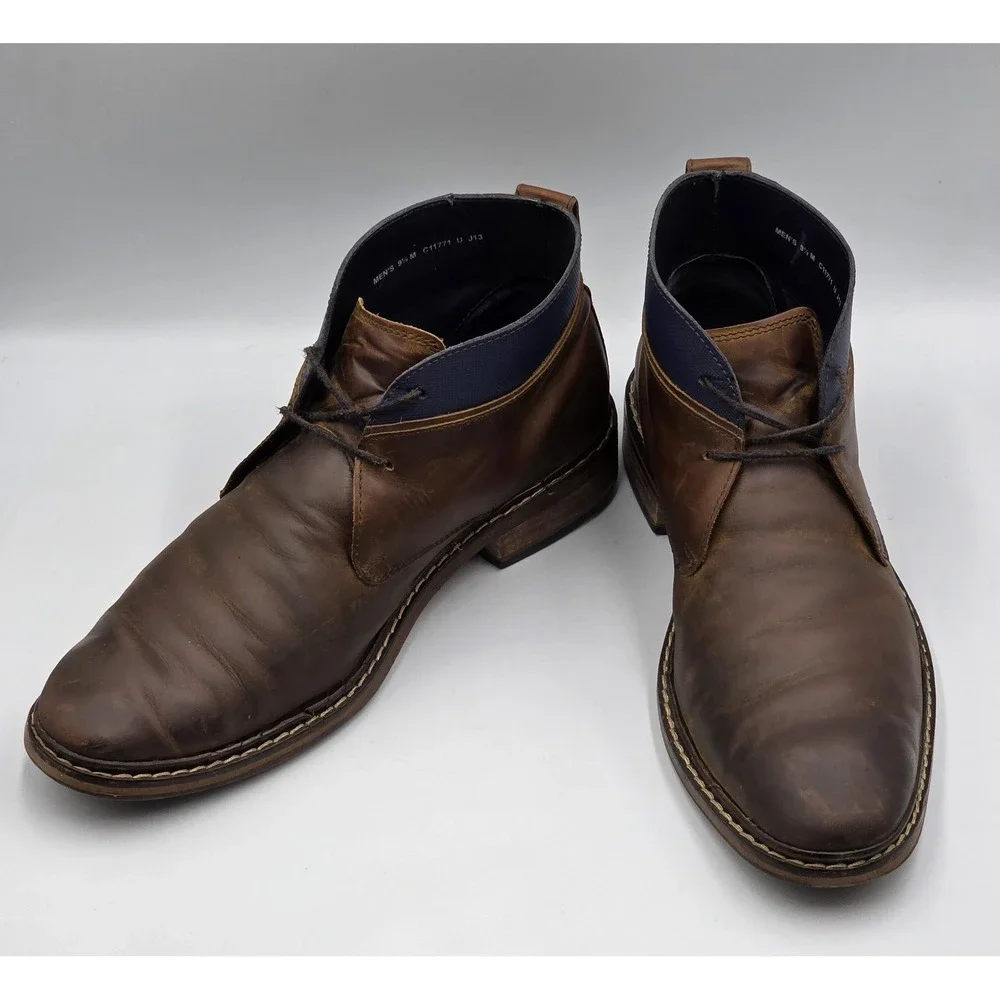 Cole Haan Colton Chukka Boots C11771 Brown Leather Mens Size 9.5‎ M Casual